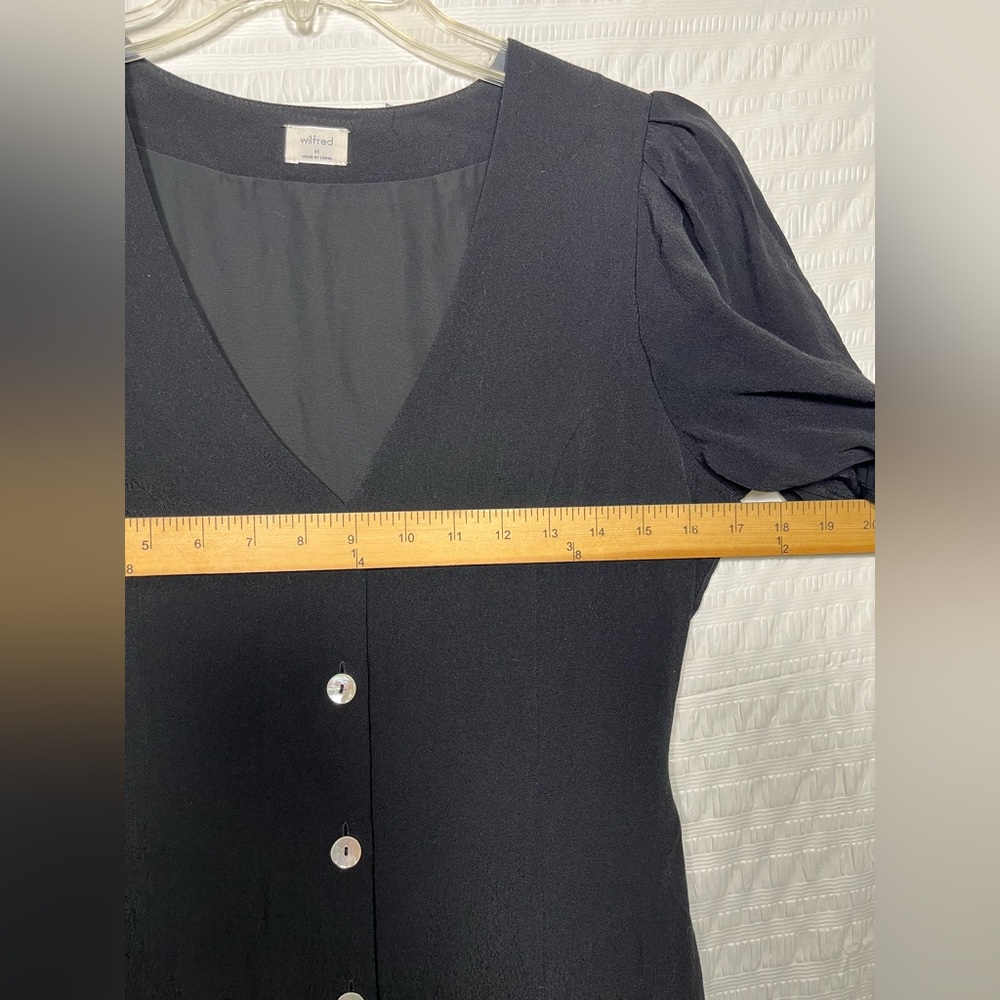 Aritzia Wilfred Libretto Black Midi Dress Size Medium - Picture 6 of 13